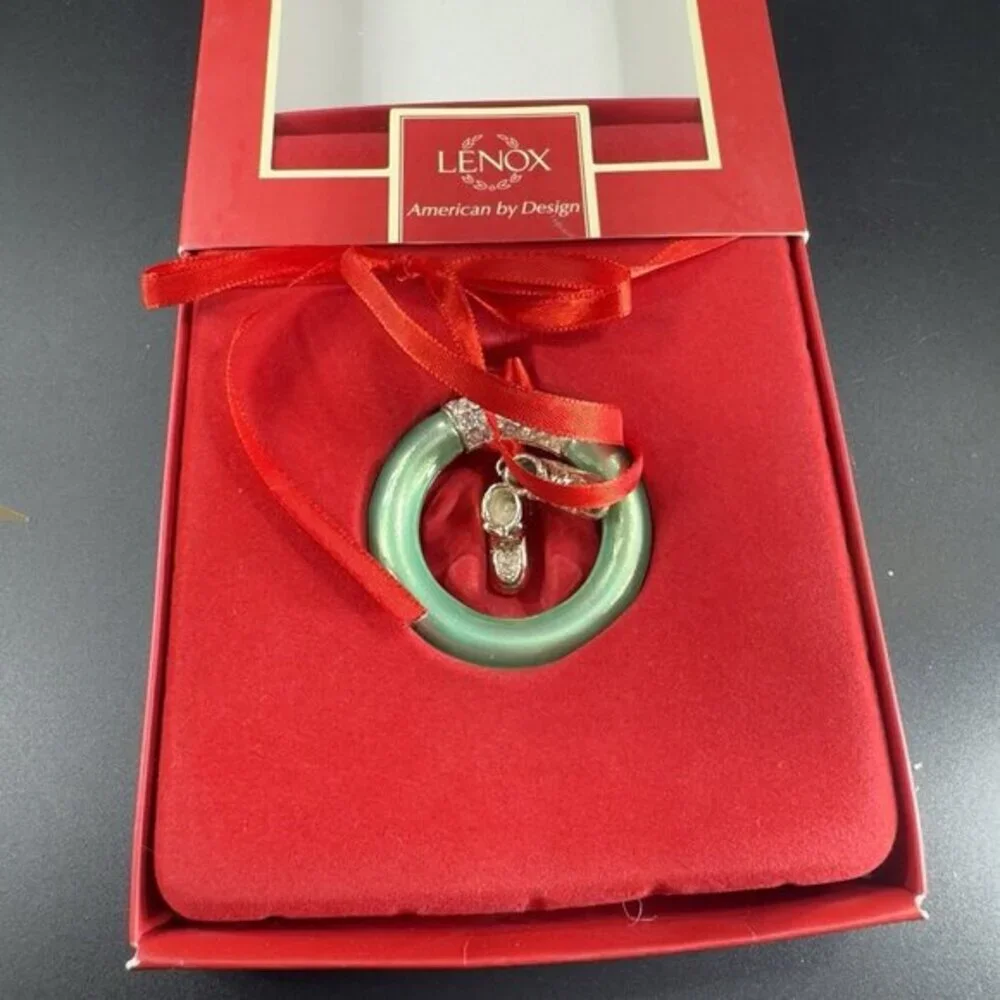 Lenox Ornament Baby Jewels Baby Ring Boy‎ Ornament Silver plated New In Box
